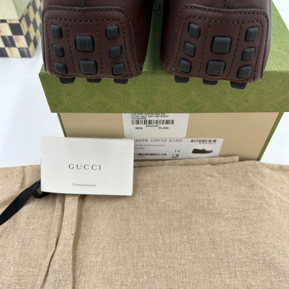 Men’s Gucci interlocking G leather Driver loafers size 14 made in Italy - Picture 8 of 11
